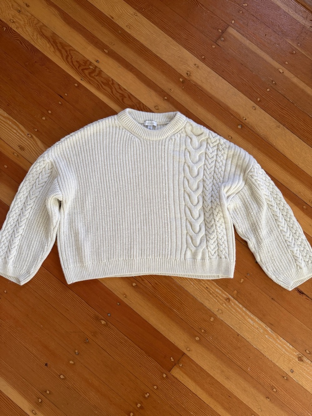 Topshop Oversized Cream Cableknit Pullover Sweater 12